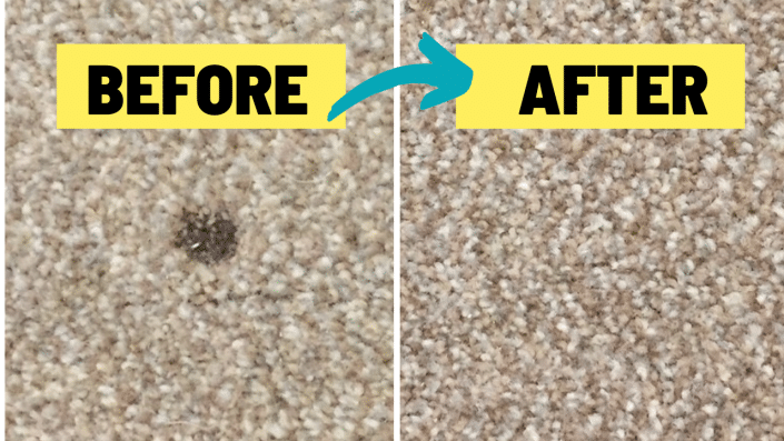 Carpet bonded insert before and after