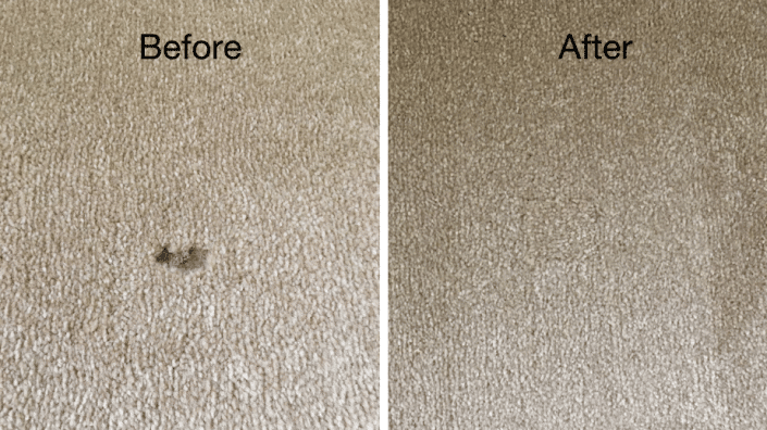 Carpet bonded insert before and after